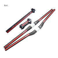  Carbon Handlebar Set MTB Bike Handlebar + Seatpost + Stem