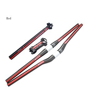  Carbon Handlebar Set MTB Bike Handlebar + Seatpost + Stem
