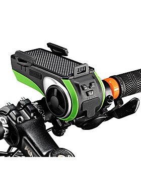 Multifuction Bluetooth V4.0, Speaker, 4400mAh Power Bank, Bike Light, Bicycle Bell, Phone Bracket, all-in-one