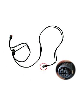 Folding electrhc wheelchair connecting cable from joystick to controller
