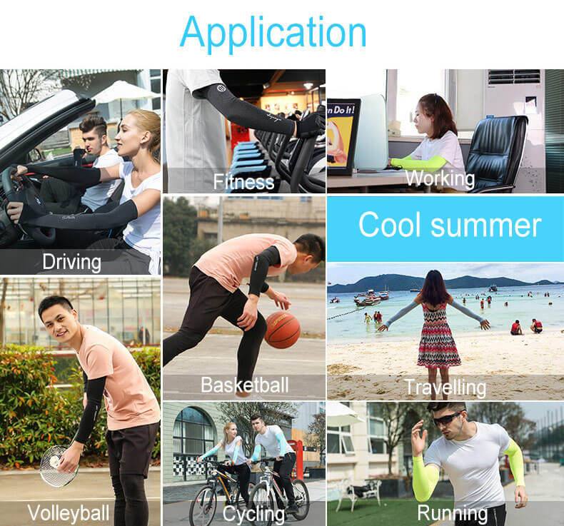 UPF 50+ Sunscreen Cooling Arm Sleeves Outdoor Sleeves For Cycling Running Hiking Fishing