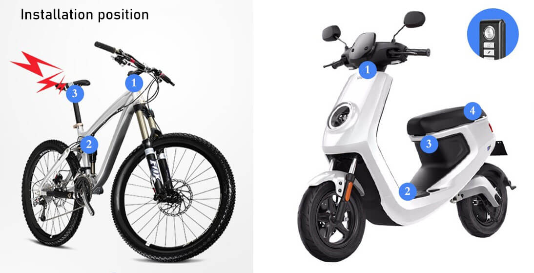 Wireless Alarm for bike scooter motorcycle door IP55 Waterproof Adjustable Anti-theft Alarm Wireless Alarm for bike scooter motorcycle door IP55 Waterproof Adjustable Anti-theft Alarm