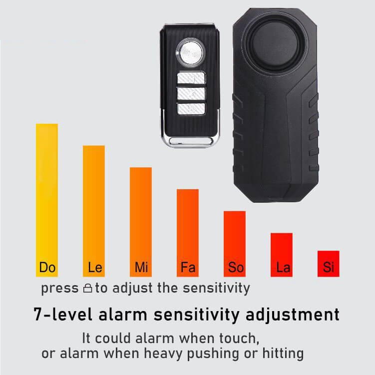 Wireless Alarm for bike scooter motorcycle door IP55 Waterproof Adjustable Anti-theft Alarm Wireless Alarm for bike scooter motorcycle door IP55 Waterproof Adjustable Anti-theft Alarm