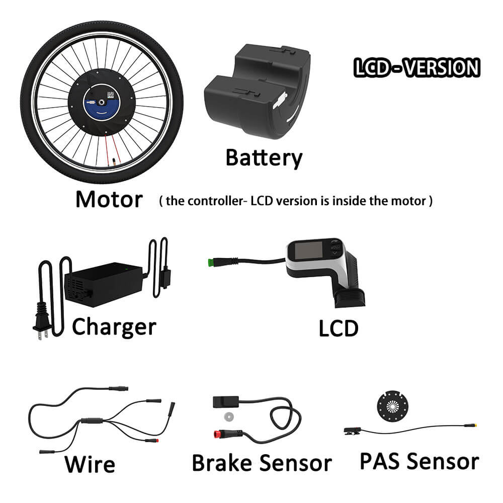 imortor1 front wheel electric bike kit package