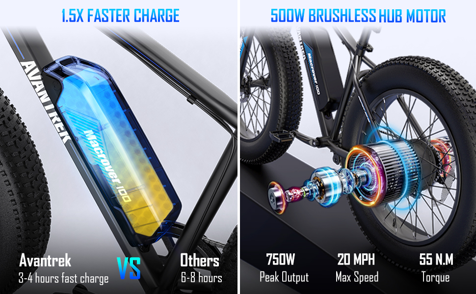 26 inch fat tire electric bike with 500W motor
